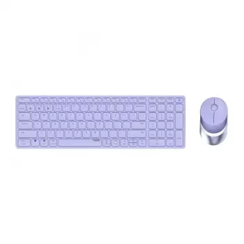 Rapoo 9750M Klawiatura i mysz w zestawie Bezprzewodowa Bluetooth QWERTZ Niemiecki Liliowy