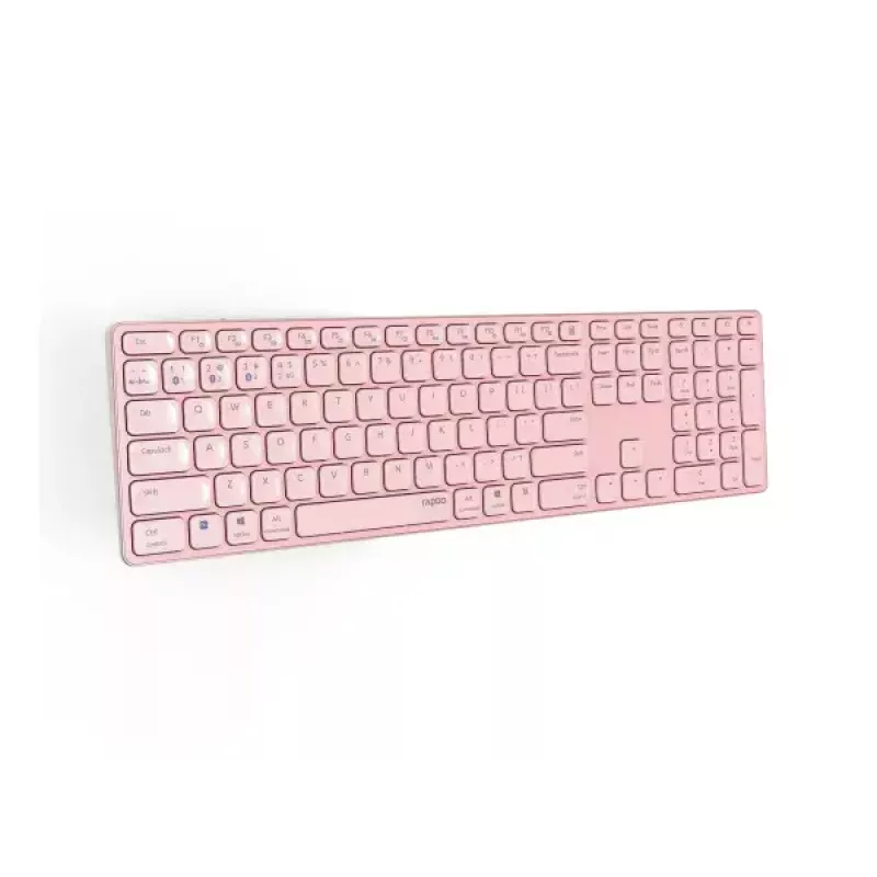 Klawiatura Rapoo E9800M bezprzewodowa Bluetooth QWERTZ niemiecka różowa