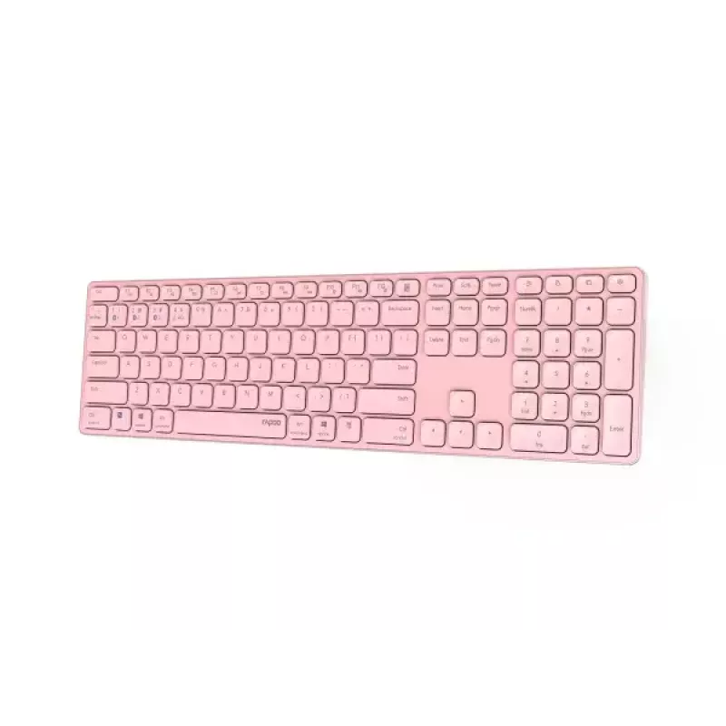 Klawiatura Rapoo E9800M bezprzewodowa Bluetooth QWERTZ niemiecka różowa