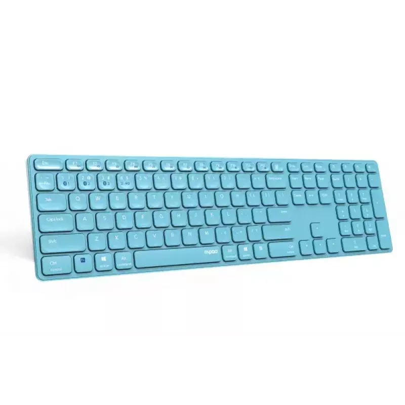 Klawiatura Rapoo E9800M do domu RF Wireless Bluetooth QWERTZ niemiecka niebieska