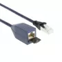ACT Niebieski 2 metry LSZH SFTP CAT6A przedłużacz MPTL z bezzaczepowymi złączami RJ45