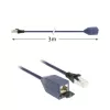 Kabel przedłużający ACT niebieski 3 metry LSZH SFTP CAT6A MPTL z bezopornikowymi złączami RJ45