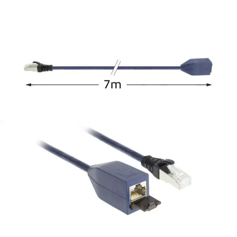 ACT Niebieski 7 metrów LSZH SFTP CAT6A MPTL przedłużacz z wtykami RJ45 bez zaczepów