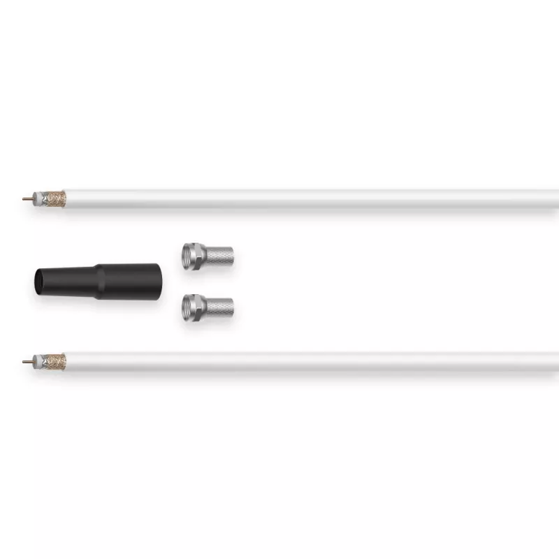 Hama 00179261 kabel koncentryczny 10 m Czarny, Metaliczny, Biały