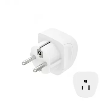 Hama 00223458 adapter wtyczki zasilającej hybrydowy typ E/F typ B biały