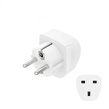Hama 00223459 adapter wtyczki zasilania Typ E/F hybrydowy Typ G (UK) Biały