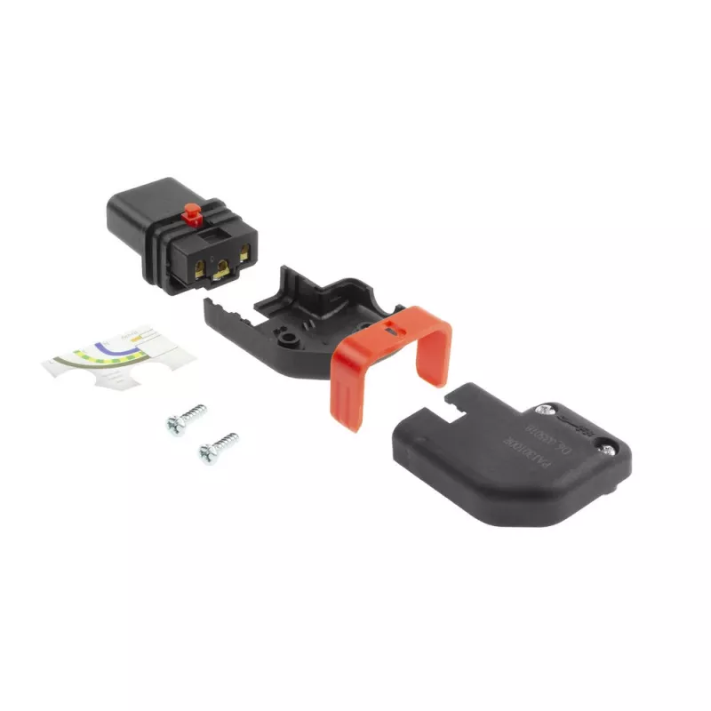 Złącze kątowe ACT C13 IEC Lock+ wielokrotnego użytku, czarne, PA130100RBK