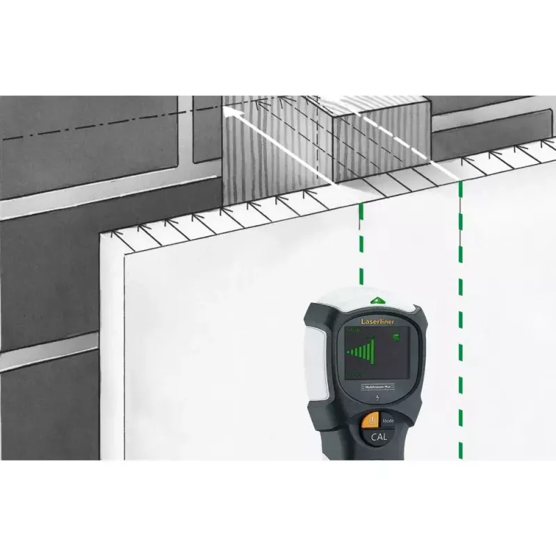 Laserliner MultiScanner Plus cyfrowy wielodetektor Metal żelazny Kabel pod napięciem Metal Metal nieżelazny Drewno