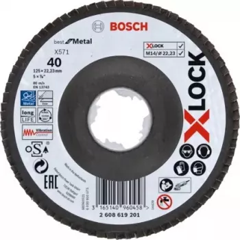 Tarcza szlifierska Bosch X-LOCK X571 BEST FOR METAL, stal