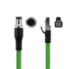 ACT Industrial 1,50 metra kabel czujnikowy M12A 8-pin męski na RJ45 męski, kabel Ultraflex SF/UTP TPE, ekranowany
