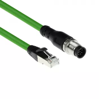 ACT Industrial 5.00 meters Kabel czujnika M12A 8-pin męski na RJ45 męski, Ultraflex SF/UTP TPE kabel, ekranowany