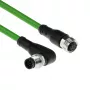 Przemysłowy kabel czujnikowy ACT 3,00 metry, M12A 8-pin męski kątowy do M12A żeński, kabel Ultraflex TPE, ekranowany