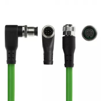 ACT Industrial 5,00 metrów Kabel czujnika M12A 8-pin męski kątowy do M12A żeński, kabel Ultraflex TPE, ekranowany