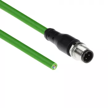 ACT Industrial 5.00 meters Sensor cable M12D 4-pin male to open end, Superflex Xtreme TPE cable, shielded