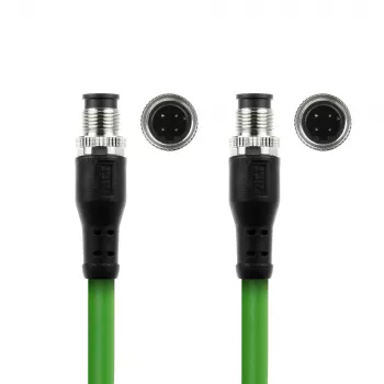 ACT Industrial 1.50 meters Sensor cable M12D 4-pin male to M12D 4-pin male, Superflex Xtreme TPE cable, shielded