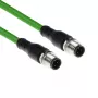 ACT Industrial 3.00 metrów przewód czujnika M12D 4-pin męski do M12D 4-pin męski, kabel Superflex Xtreme TPE, ekranowany