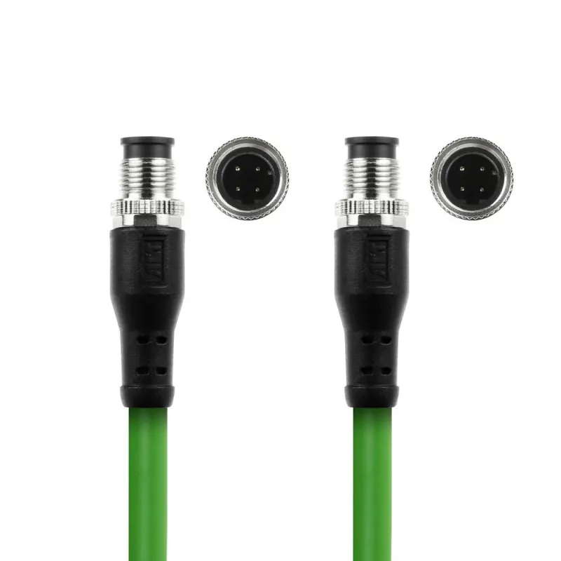 ACT Industrial 5.00 metrów kabel czujnika M12D 4-pin męski do M12D 4-pin męski, kabel Superflex Xtreme TPE, ekranowany