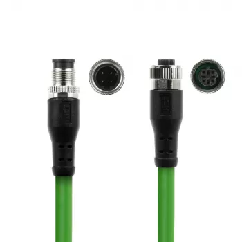 ACT Industrial 3.00 meters Sensor cable M12D 4-pin male to M12D 4-pin male, Superflex Xtreme TPE cable, shielded