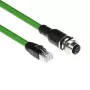 ACT Industrial 5.00 metrów Przewód czujnika M12D 4-pin gniazdo żeńskie do RJ45 męskiego, Superflex Xtreme przewód TPE, ekranowany