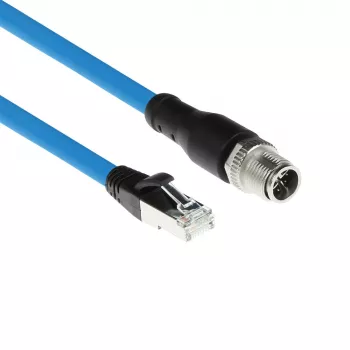 ACT Industrial 5,00 metrów kabel sensorowy M12X 8-pin męski na obudowę do RJ45, Superflex SF/UTP TPE, ekranowany