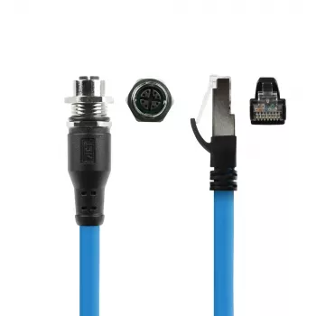 ACT Industrial 3.00 metrów kabel czujnika M12X 8-pinowe żeńskie gniazdo do RJ45, Superflex SF/UTP TPE kabel, ekranowany