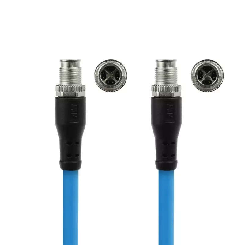 ACT Industrial przewód czujnika 3,00 m M12X 8-pin męski na M12X 8-pin męski, Superflex SF/UTP TPE, ekranowany