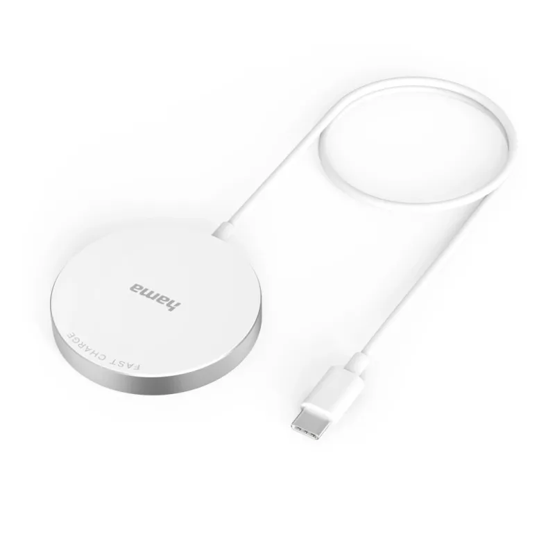 Hama MagCharge FC15 Mobilny telefon, Smartfon Biały USB Ładowanie bezprzewodowe Szybkie ładowanie Do wewnątrz
