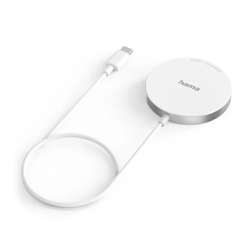 Hama MagCharge FC15 Mobilny telefon, Smartfon Biały USB Ładowanie bezprzewodowe Szybkie ładowanie Do wewnątrz