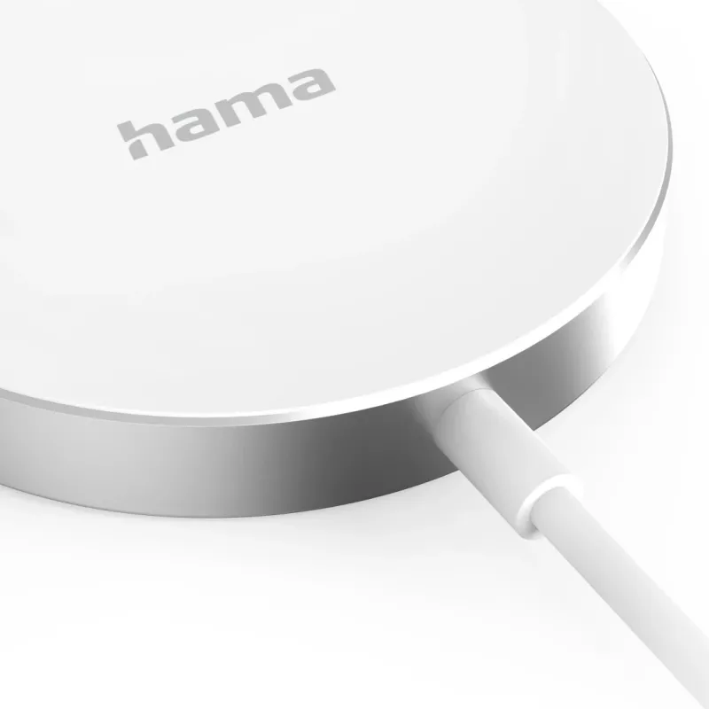 Hama MagCharge FC15 Mobilny telefon, Smartfon Biały USB Ładowanie bezprzewodowe Szybkie ładowanie Do wewnątrz