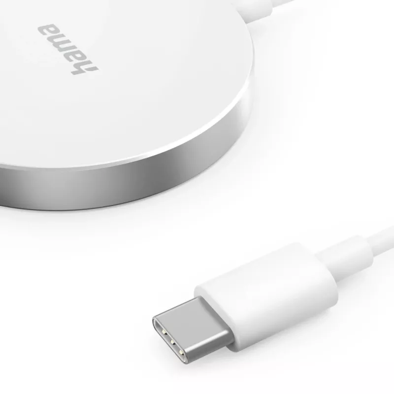 Hama MagCharge FC15 Mobilny telefon, Smartfon Biały USB Ładowanie bezprzewodowe Szybkie ładowanie Do wewnątrz