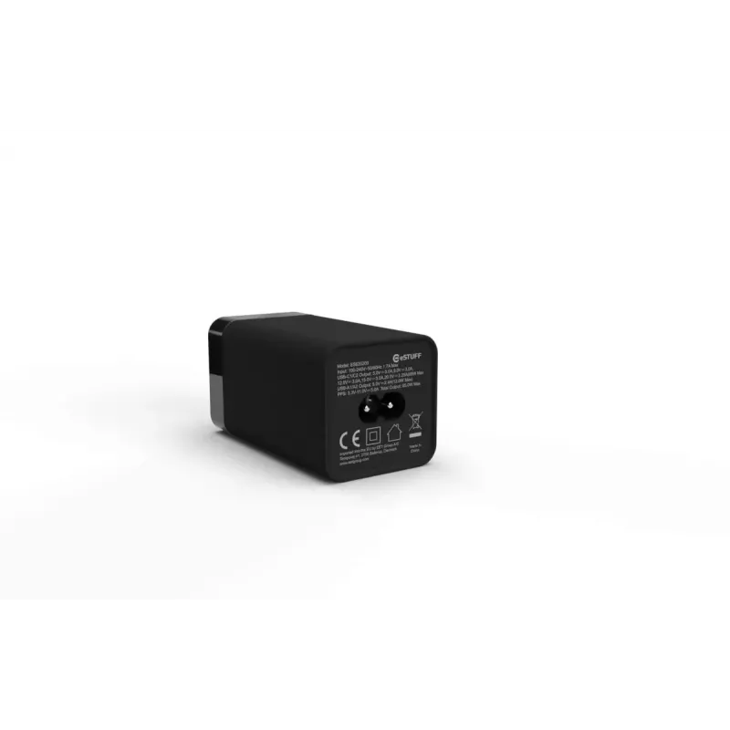 Ładowarka do urządzeń mobilnych eSTUFF ES635200 uniwersalna czarna 2 USB Type-C