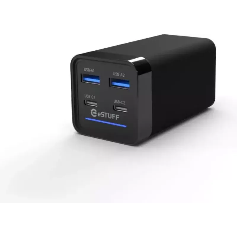 Ładowarka do urządzeń mobilnych eSTUFF ES635200 uniwersalna czarna 2 USB Type-C