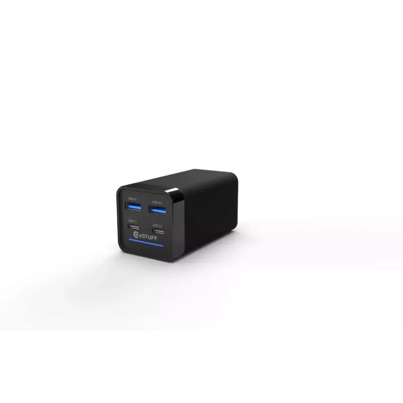 Ładowarka do urządzeń mobilnych eSTUFF ES635200 uniwersalna czarna 2 USB Type-C