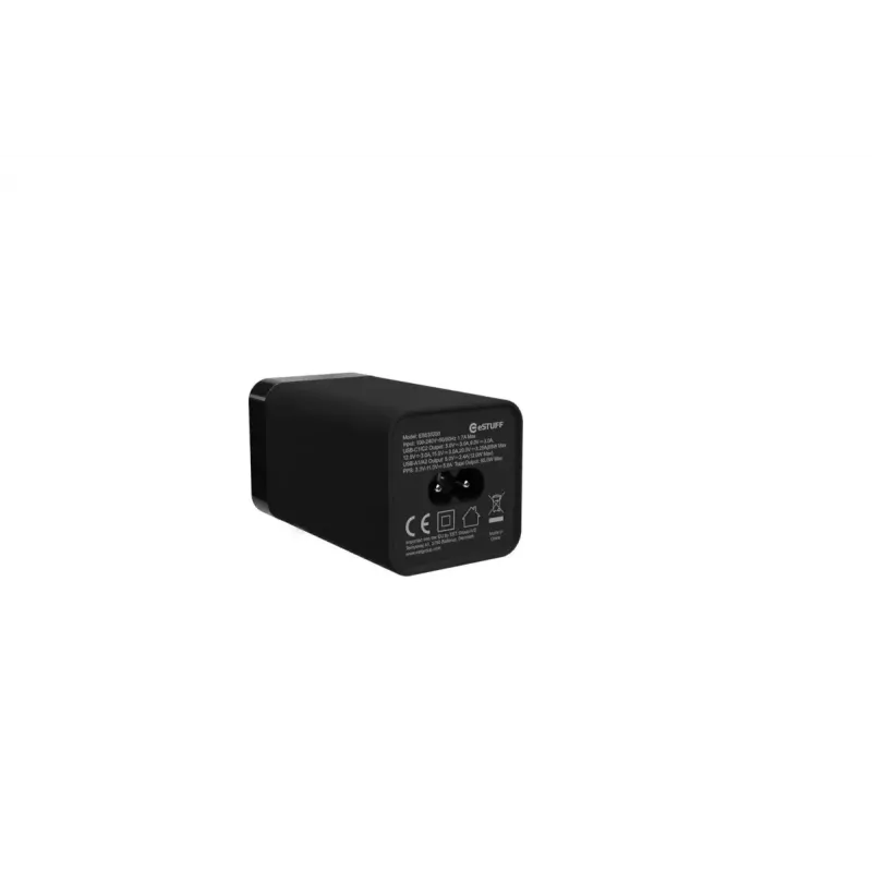 Ładowarka do urządzeń mobilnych eSTUFF ES635200 uniwersalna czarna 2 USB Type-C
