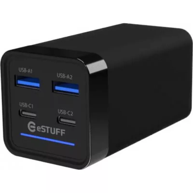 Ładowarka do urządzeń mobilnych eSTUFF ES635200 uniwersalna czarna 2 USB Type-C