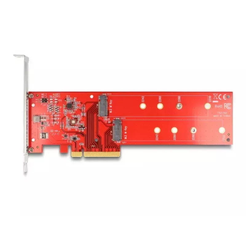 Karta DeLOCK PCI Express x8 na 2 wewnętrzne NVMe M.2 Key M 110 mm Bifurkacja Niski profil