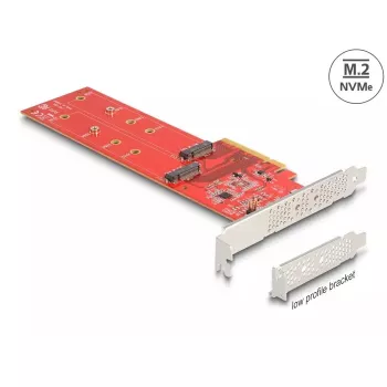 Karta DeLOCK PCI Express x8 na 2 wewnętrzne NVMe M.2 Key M 110 mm Bifurkacja Niski profil
