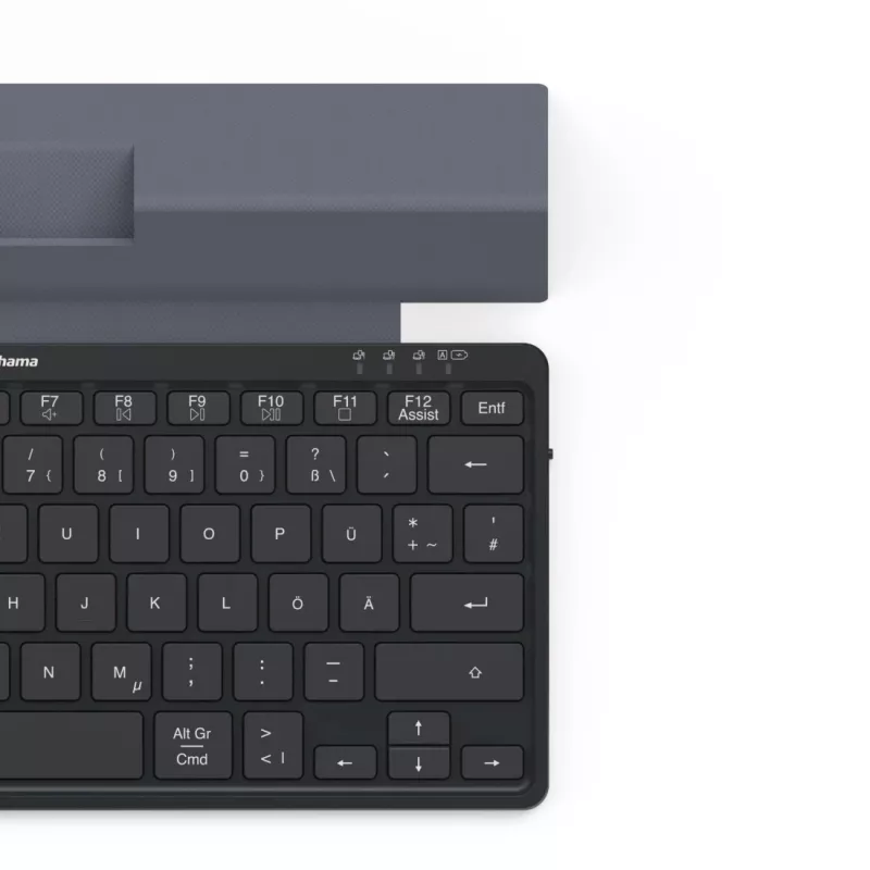 Hama Travel 600 QWERTZ Niemiecki Bluetooth Czarny, Ciemnoszary