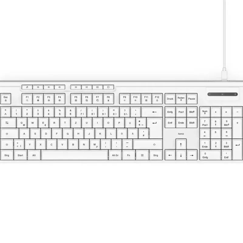 Hama CK-200 klawiatura Dom/Biuro USB QWERTZ Niemiecki Biały