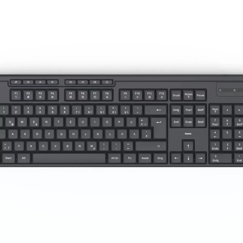 Klawiatura Hama WK-200 Home/Office RF Wireless QWERTZ, niemiecka, czarna