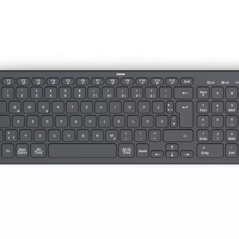 Hama WK-300 klawiatura Dom/Biuro RF Wireless + Bluetooth QWERTZ Niemiecki Czarny