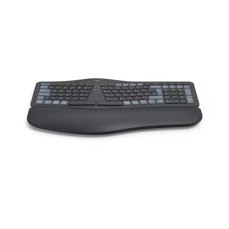 Hama WK-900 Ergo klawiatura Dom/Biuro RF Wireless + Bluetooth QWERTZ Niemiecki Czarny, Niebieski, Ciemnoszary