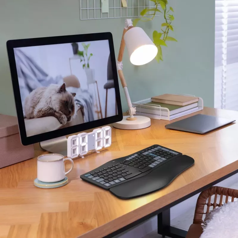 Hama WK-900 Ergo klawiatura Dom/Biuro RF Wireless + Bluetooth QWERTZ Niemiecki Czarny, Niebieski, Ciemnoszary