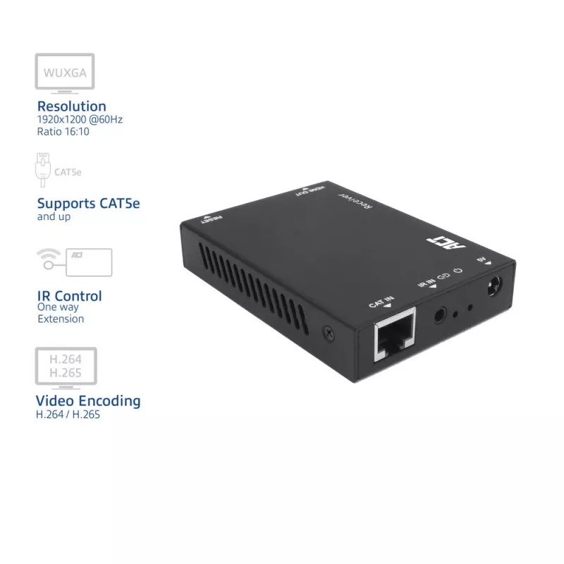 Odbiornik ACT AC7853 HDMI over CATx — odbiornik sygnału HDMI przez Ethernet do 150 m