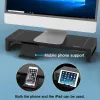Podstawka pod monitor EQUIP Ergonomic Monitor Stand z USB (USB-A x4, USB-C x1), wolnostojąca, 25 kg, czarna