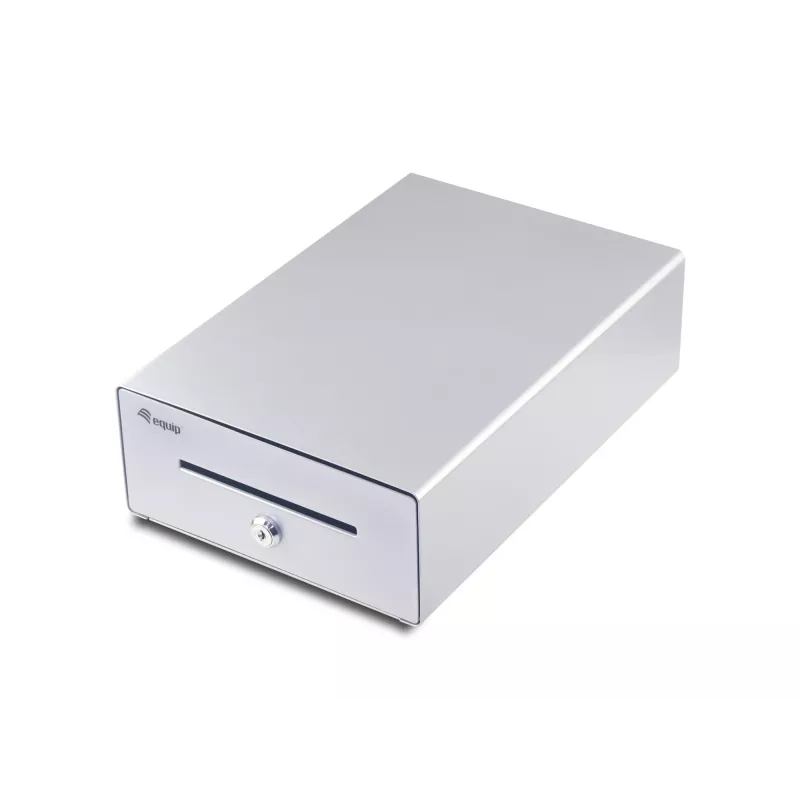 Equip Szuflada kasowa do systemu punktu sprzedaży (POS), 4 przegrody na banknoty / 4 na monety, wyjmowane przegródki na monety, złącze RJ11, aluminium