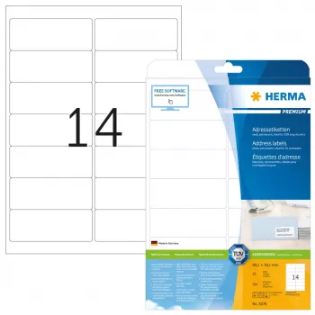 Address labels Premium HERMA 5076 A4 99.1x38.1 mm