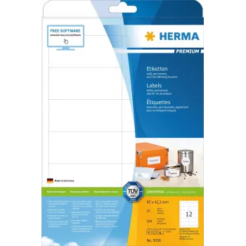 Samoprzylepna etykieta do drukarek HERMA Labels Premium A4 97x42,3 mm