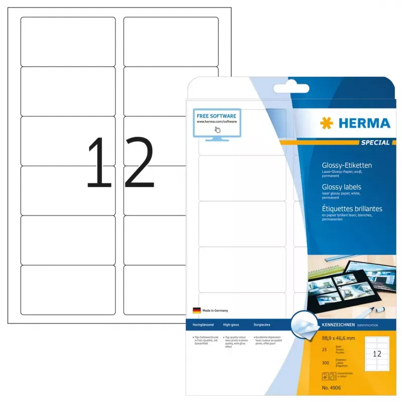 Samoprzylepna etykieta do drukarek HERMA Labels A4 88,9x46,6 mm