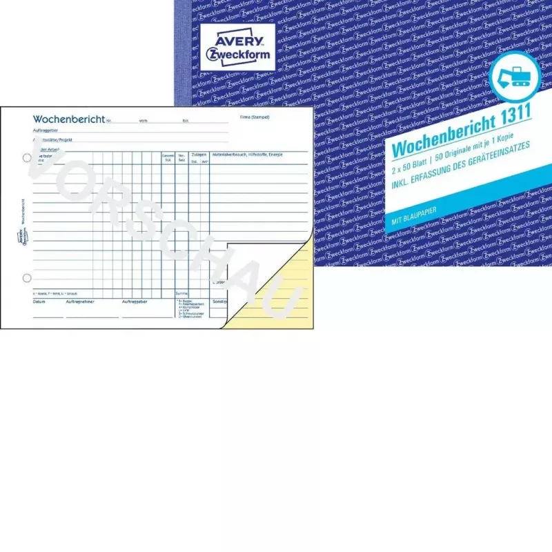 Formularz księgowy/księga A5 Avery 1311 50 stron
